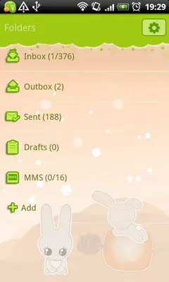 GO SMS Sweet Bunny Theme android App screenshot 0