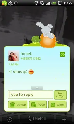 GO SMS Sweet Bunny Theme android App screenshot 1