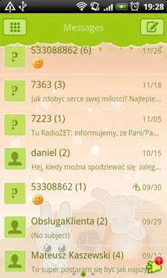 GO SMS Sweet Bunny Theme android App screenshot 3